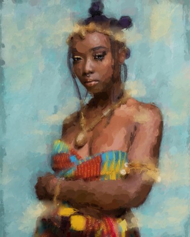 Pittura intitolato "Africain Prinsec- o…" da Marina Fedorova, Opera d'arte originale, Acrilico