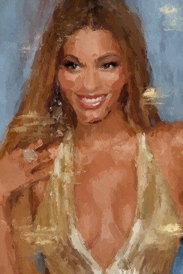 Schilderij getiteld "Beyoncé, original p…" door Marina Fedorova, Origineel Kunstwerk, Acryl