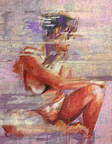 Druckgrafik mit dem Titel "Ledy in pink - Art…" von Marina Fedorova, Original-Kunstwerk, Digitaldruck