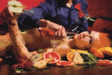 Peinture intitulée "Fruits Wine" par Marina Fedorova, Œuvre d'art originale, Huile