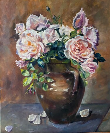Malerei mit dem Titel "Roses" von Marina Gavrilova, Original-Kunstwerk, Öl