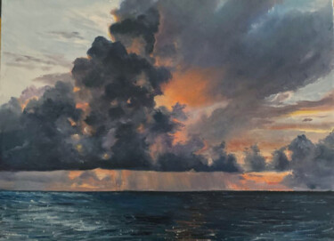 Painting titled "Clouds...." by Marina Gavrilova, Original Artwork, Oil