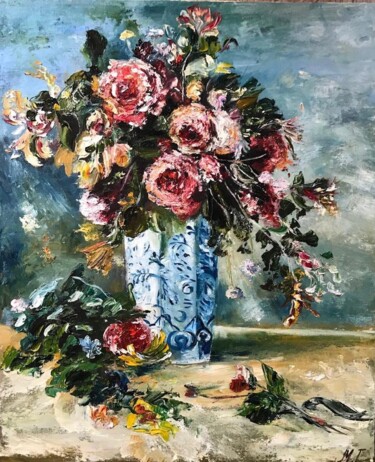 Painting titled "Flower dream" by Marina Gavrilova, Original Artwork, Oil