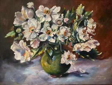 Painting titled "Strawberry bouquet" by Marina Gavrilova, Original Artwork, Oil