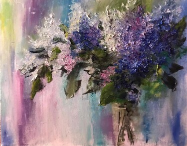 Painting titled "Lilac scent)" by Marina Gavrilova, Original Artwork, Oil