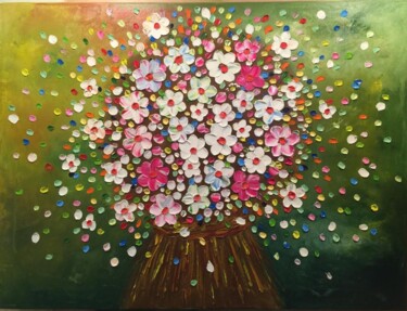 Peinture intitulée "Flower extravaganza" par Marina Gavrilova, Œuvre d'art originale, Huile