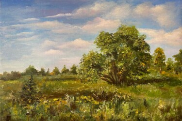 Painting titled "Morning Landscape S…" by Marina Gavrilova, Original Artwork, Oil