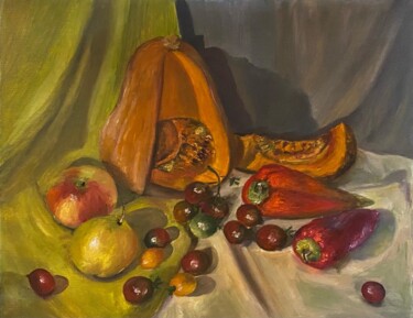 Painting titled "Bright Autumn Bouqu…" by Marina Gavrilova, Original Artwork, Oil