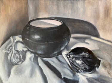 Pittura intitolato "Cast iron, onion, g…" da Marina Gavrilova, Opera d'arte originale, Olio