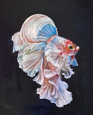 Malerei mit dem Titel "Bright fish fish pi…" von Marina Gavrilova, Original-Kunstwerk, Öl