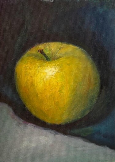 Painting titled "The apple is delici…" by Marina Gavrilova, Original Artwork, Oil