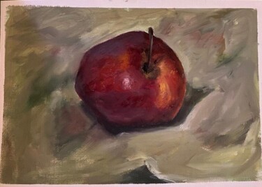Pintura titulada "Apple red small, Ap…" por Marina Gavrilova, Obra de arte original, Oleo