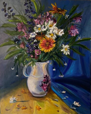 Pintura titulada "Flowers summer sun…" por Marina Gavrilova, Obra de arte original, Oleo