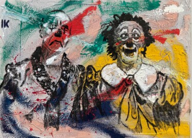 Pittura intitolato "Твои лучшие друзья" da Kamarou, Opera d'arte originale, Olio Montato su Telaio per barella in legno