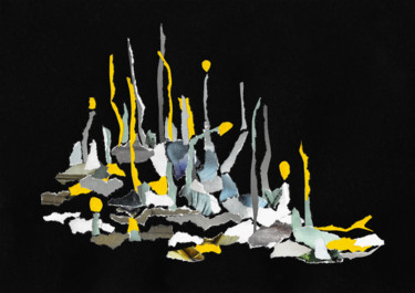 Collagen mit dem Titel "Forest" von Marina Geipel, Original-Kunstwerk, Collagen