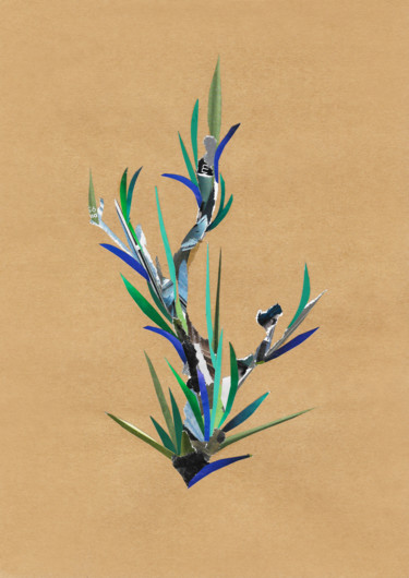 Collages intitulée "Olive branch" par Marina Geipel, Œuvre d'art originale, Collages