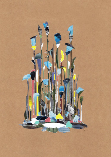 Collages getiteld "Field plants" door Marina Geipel, Origineel Kunstwerk, Collages