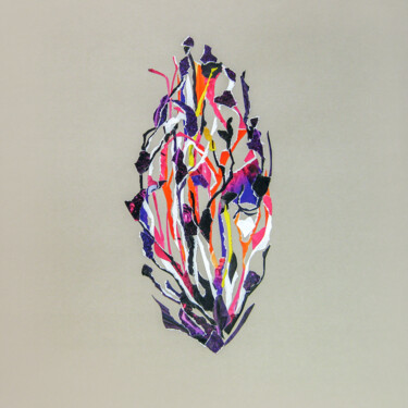 Collages intitulée "Flower maze" par Marina Geipel, Œuvre d'art originale, Collages