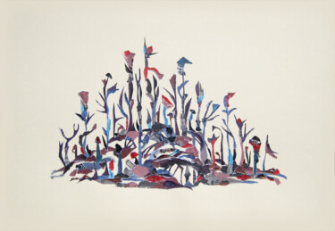Collages intitolato "Fragrances (blue)" da Marina Geipel, Opera d'arte originale, Collages