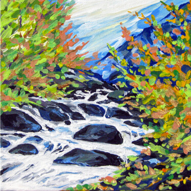 Malerei mit dem Titel "River" von Marina Geipel, Original-Kunstwerk, Acryl