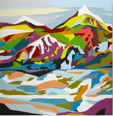 Pintura titulada "Coloured mountains…" por Marina Geipel, Obra de arte original, Acrílico