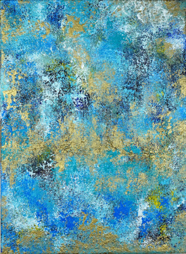 Schilderij getiteld "Modern blue" door Marina Geipel, Origineel Kunstwerk, Acryl