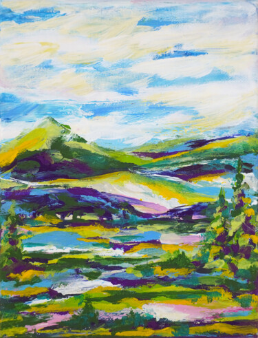 Pittura intitolato "Mountains 2022" da Marina Geipel, Opera d'arte originale, Acrilico Montato su Telaio per barella in legno