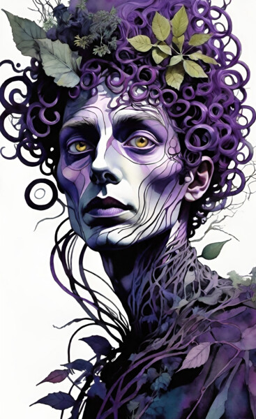 Цифровое искусство под названием "The Purple Soul" - Marina Geipel, Подлинное произведение искусства, Цифровая живопись