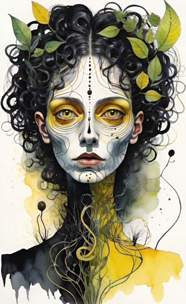 Цифровое искусство под названием "Face of nature" - Marina Geipel, Подлинное произведение искусства, Цифровая живопись