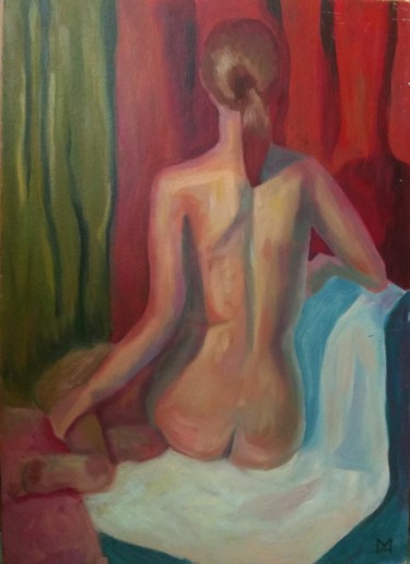 Painting titled "Nude" by Marina Goncharova, Original Artwork, Oil
