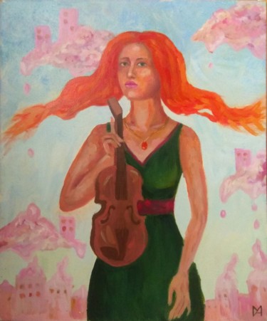 Painting titled "Muse" by Marina Goncharova, Original Artwork, Oil