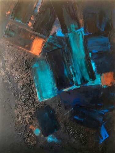 Schilderij getiteld "Moon Stone Abstract…" door Marina Gorbachova, Origineel Kunstwerk, Olie