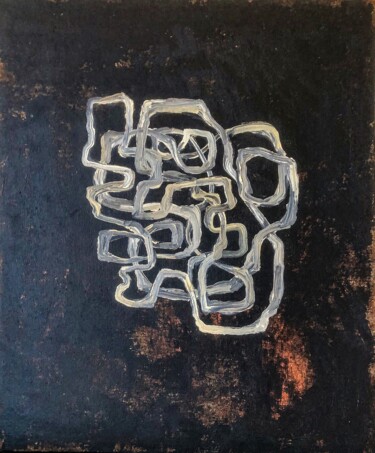 Malarstwo zatytułowany „Matrix Black Abstra…” autorstwa Marina Gorbachova, Oryginalna praca, Olej