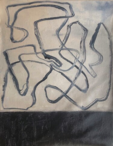 Pintura intitulada "2nD Point Black and…" por Marina Gorbachova, Obras de arte originais, Óleo