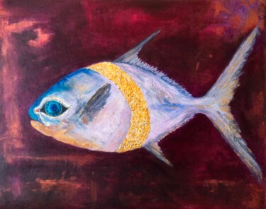 Картина под названием "Dali Fish Fantasy" - Marina Gorbachova, Подлинное произведение искусства, Масло