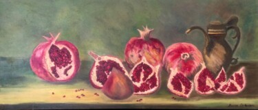 绘画 标题为“Pomegranates on a t…” 由Marina Gorbachova, 原创艺术品, 油