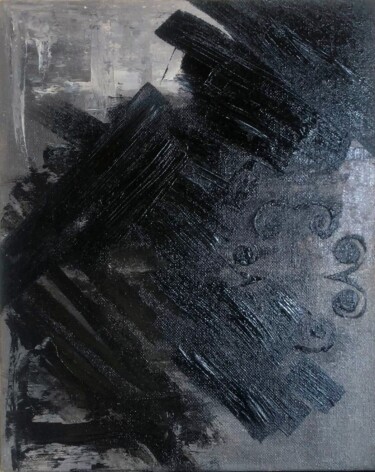 Painting titled "Black and White" by Marina Gorbachova, Original Artwork, Oil