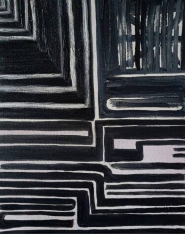 Pittura intitolato "Second  Side Black…" da Marina Gorbachova, Opera d'arte originale, Olio