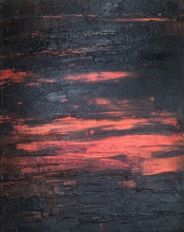 Painting titled "Black Sun" by Marina Gorbachova, Original Artwork, Oil