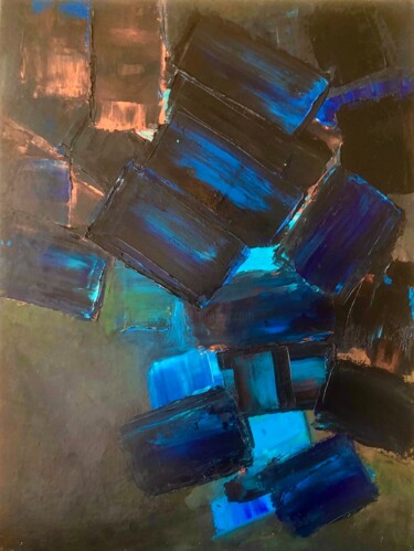 Картина под названием "Blue 917" - Marina Gorbachova, Подлинное произведение искусства, Масло