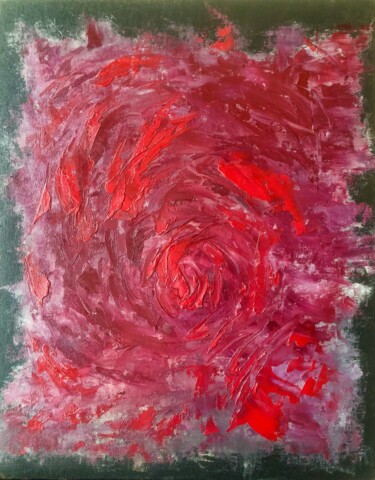 Pintura intitulada "Night Rose" por Marina Gorbachova, Obras de arte originais, Óleo