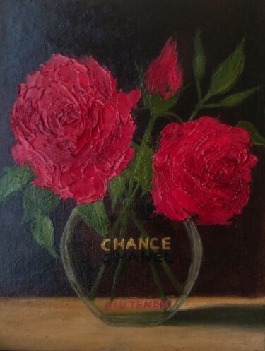Картина под названием "Red Roses &Channel" - Marina Gorbachova, Подлинное произведение искусства, Масло