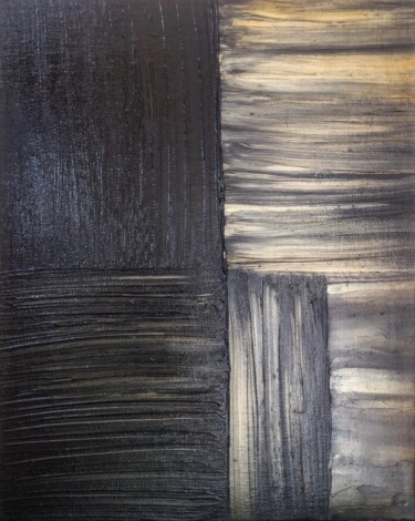 Peinture intitulée "Metallic Grey& Black" par Marina Gorbachova, Œuvre d'art originale, Acrylique