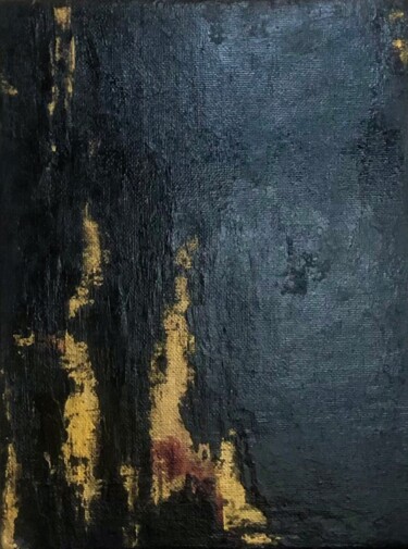 Malerei mit dem Titel "Black Mirror" von Marina Gorbachova, Original-Kunstwerk, Öl