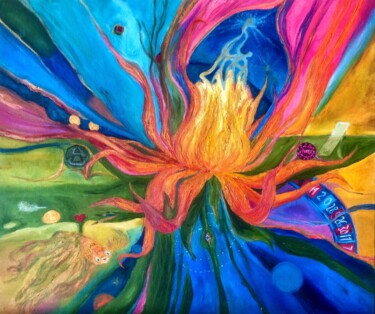 Pintura titulada "Wish Flower" por Marina Gorbachova, Obra de arte original, Oleo