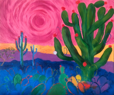 Painting titled "Heart of Desert" by Marina Gorbachova, Original Artwork, Oil