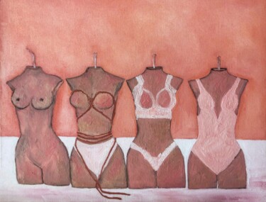 Peinture intitulée "Candle Girls" par Marina Gorbachova, Œuvre d'art originale, Huile