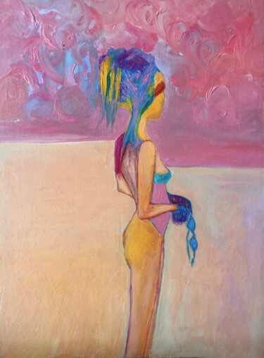 Peinture intitulée "Swimmer" par Marina Gorbachova, Œuvre d'art originale, Huile