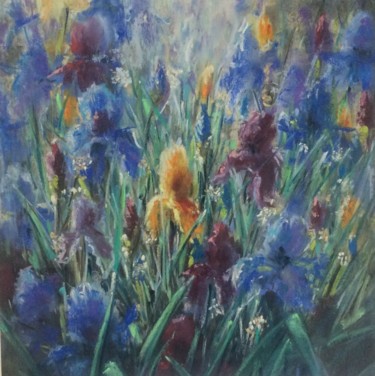 Peinture intitulée "IRIS" par Marina Guilloret, Œuvre d'art originale, Pastel