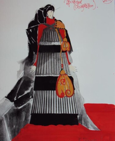 Рисунок под названием "Эскиз спектакль К.…" - Марина Ходарева, Подлинное произведение искусства